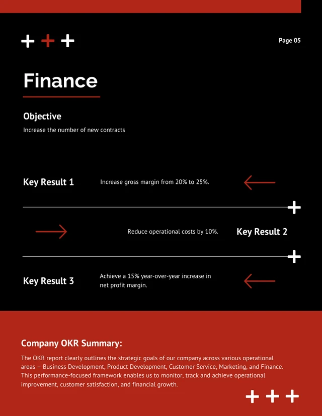 Modern Minimalist Black And Red OKR Report - Page 5