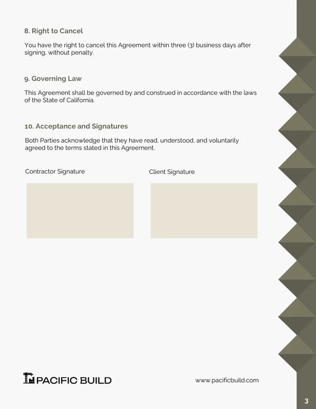 Free CSLB Contract Template - Pagina 3