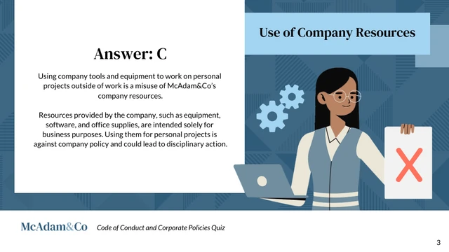 Code of Conduct and Corporate Policies Quiz Presentation - Página 3