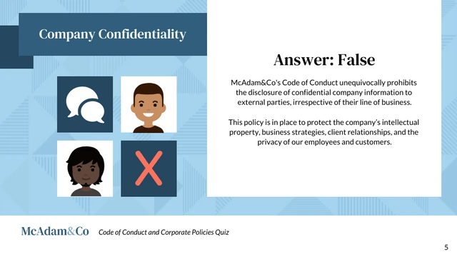 Code of Conduct and Corporate Policies Quiz Presentation - Pagina 5