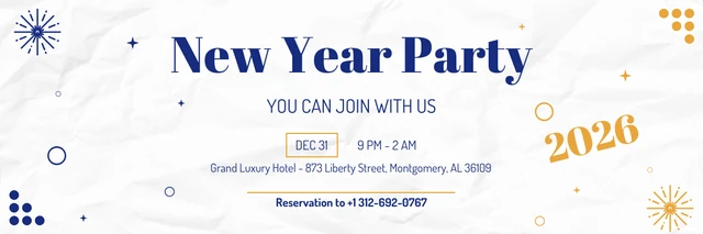 Blau Gold und Papier Hintergrund Neujahr Party Banner Vorlage