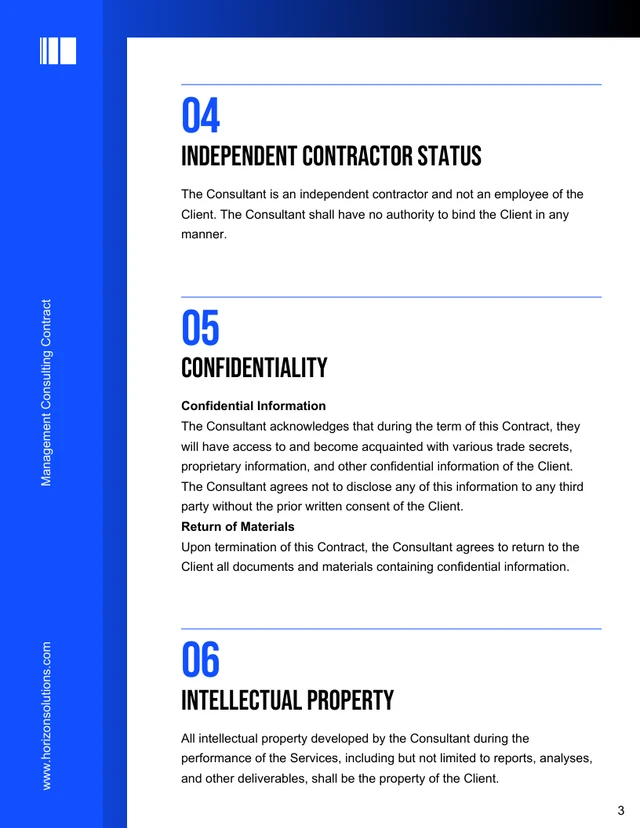 Management Consulting Contract Template - Seite 3