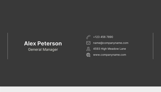 Black Simple Professional Business Card - Seite 2