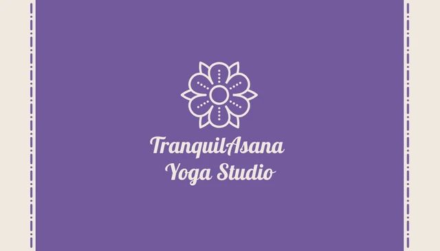 Lilac And Beige Minimalist Yoga Studio Business Card - Page 1