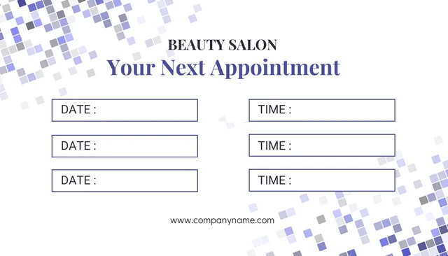 White Professional Beauty Salon Appointment Business Card - page 2