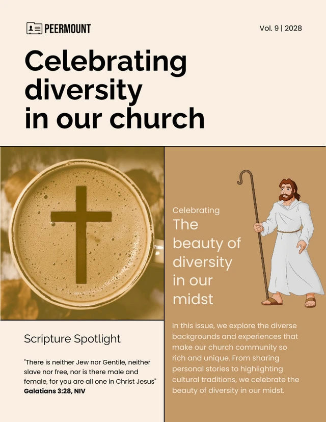 Modern And Warm Cream Beige Church Newsletter