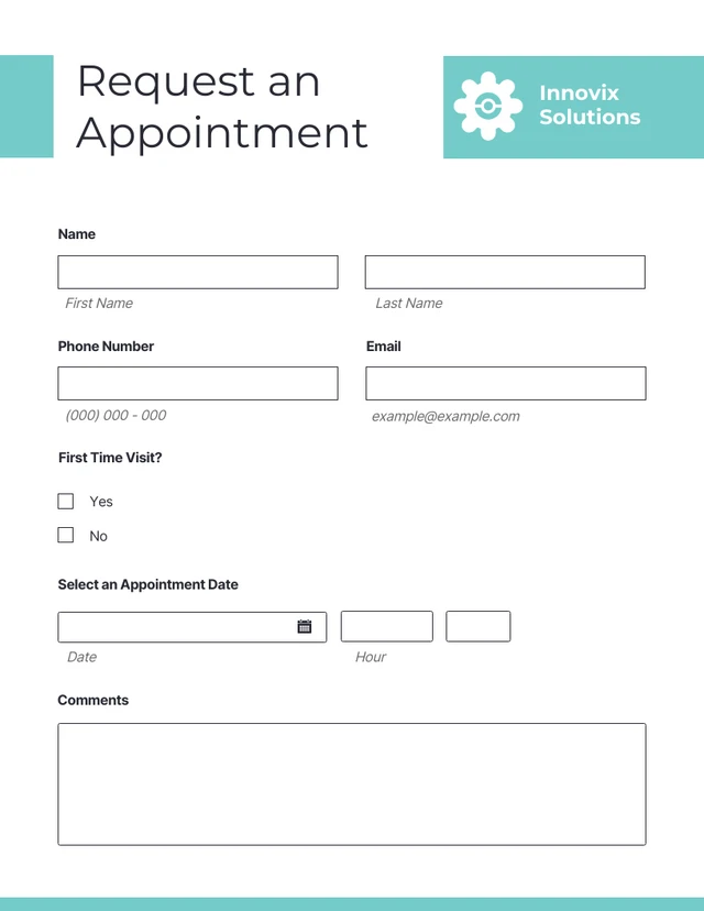 Simple Clean Minimalist Appointment Form Template