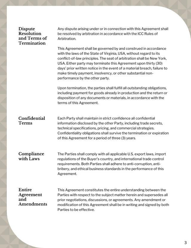 International Sales Contract Template - page 3