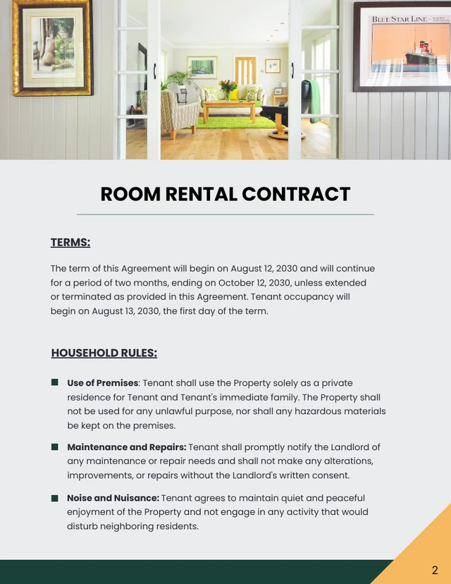 Simple Grey and Green Lease Contract - Page 2