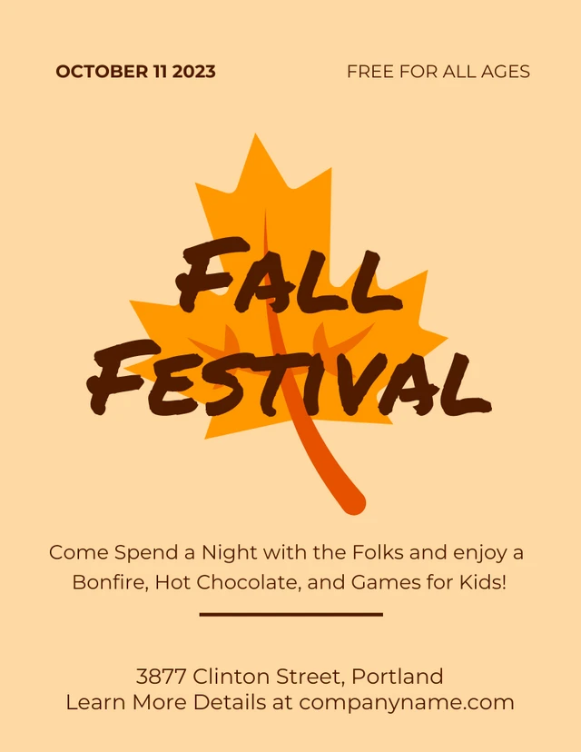 Yellow Simple Fall Festival Flyer