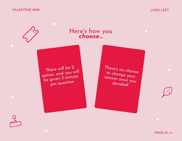 Pink Simple Valentine What Should We Do Choosing Game Presentation - Page 2