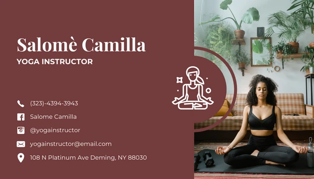 Brown Modern Aesthetic Yoga Instructor Sport Business Card - Page 2