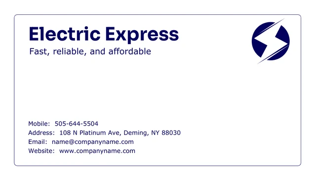 Blue Electric Clean Business Card Electrician - Seite 2