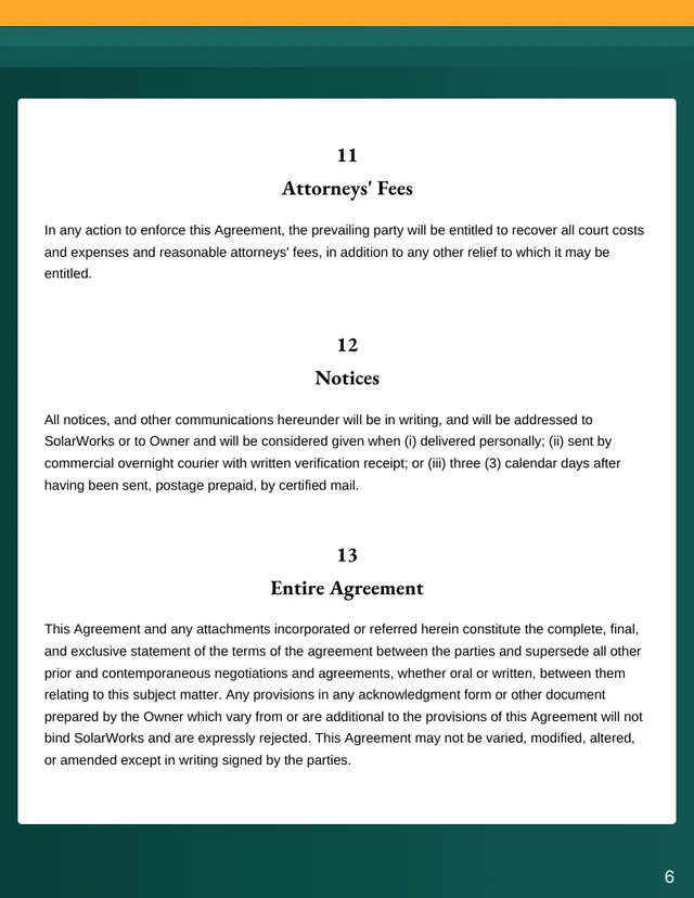 Residential Solar Installation Contract Template - Seite 6