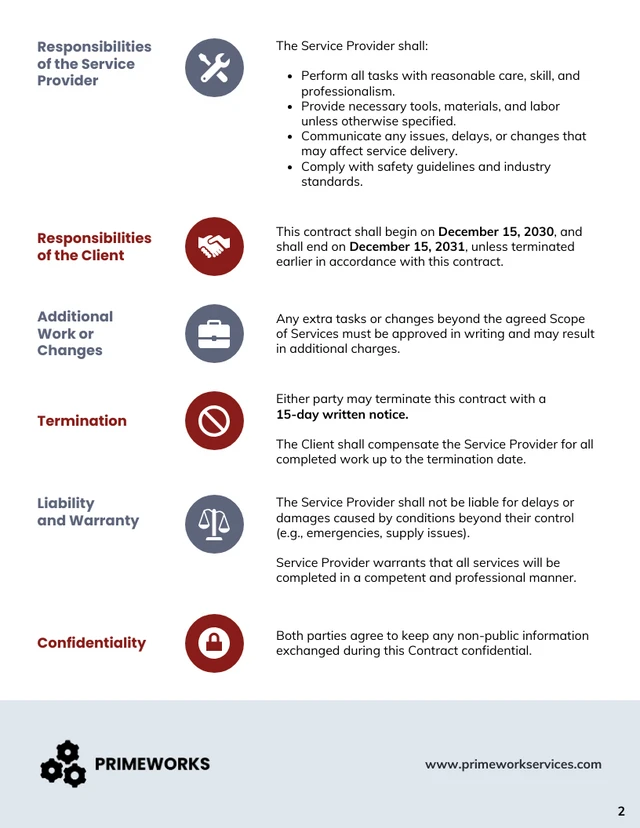 General Services Contract Template - Seite 2