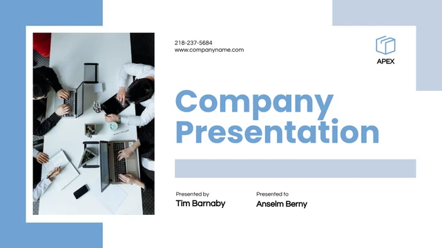 Monochrome Blue Company Presentation - Page 1
