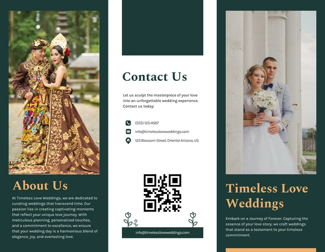Minimalist Clean Simple Wedding Tri-fold Brochure - Seite 1