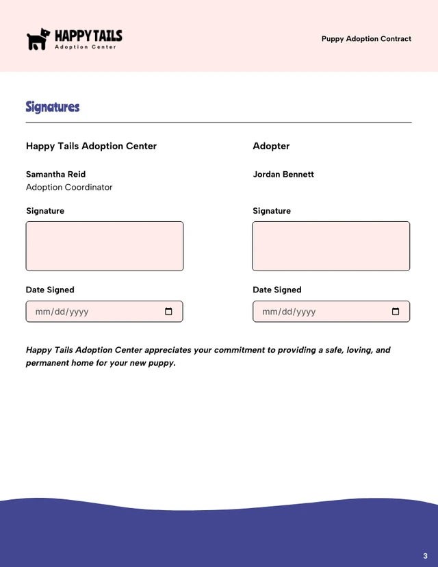 Puppy Contract Template - Página 3