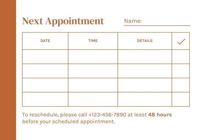 White And Brown Minimalist Aesthetic Appointment Card - Page 2