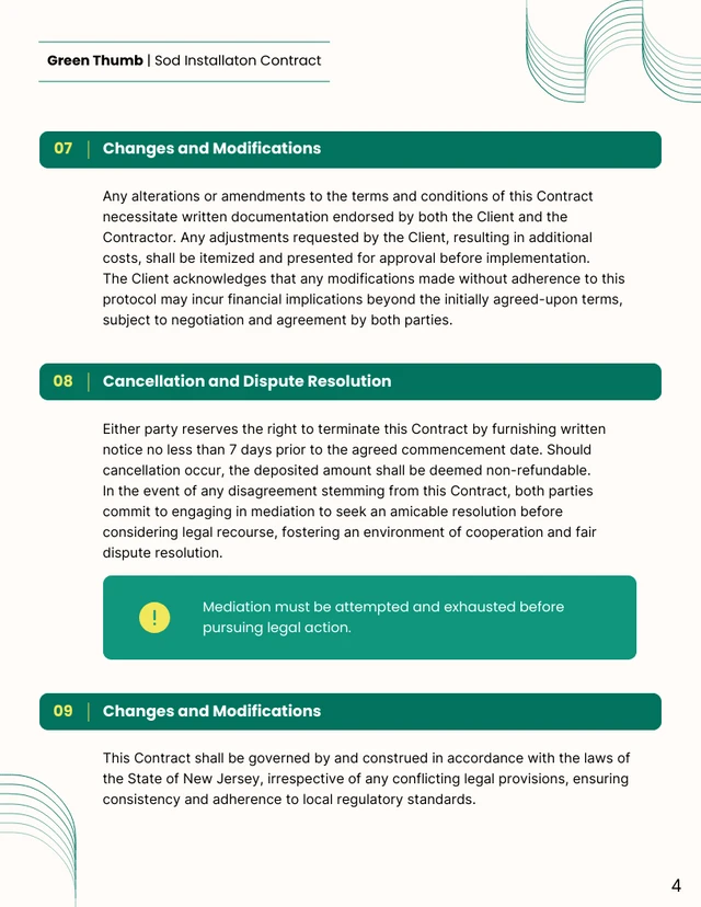 Sod Installation Contract Template - Página 4