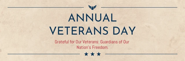Light Brown Classic Texture Annual Veteran Day Banner Template