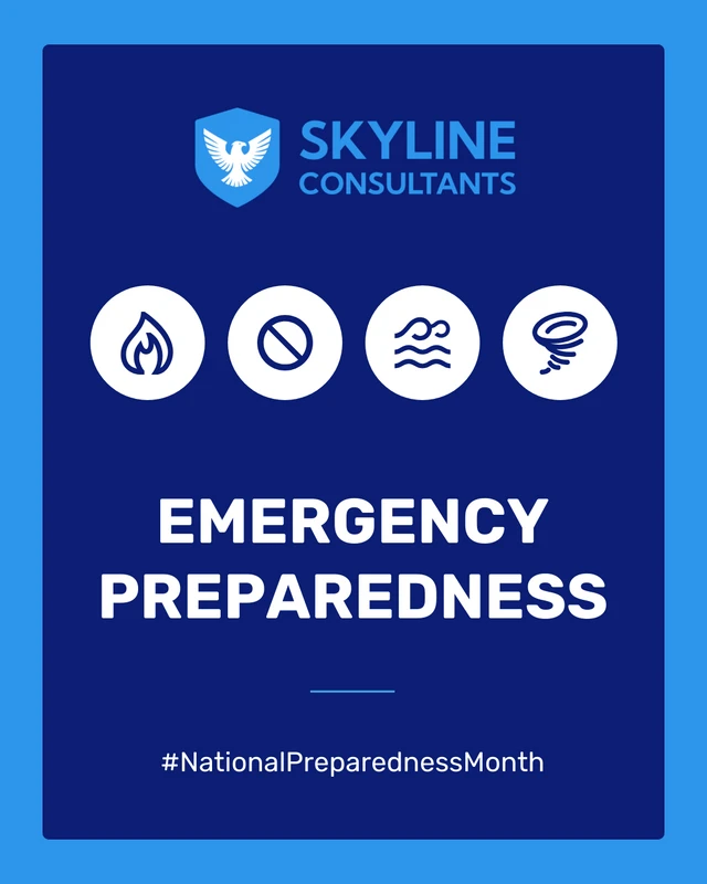 Emergency Preparedness Month Instagram Carousel Post - صفحة 1