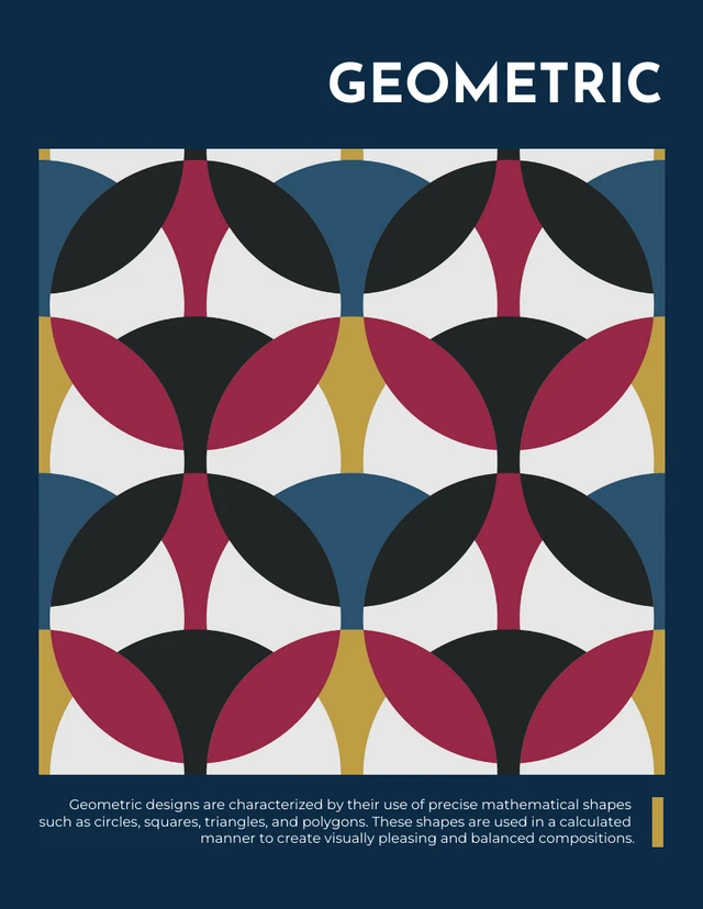 Navy Modern Abstract Geometric Poster Template