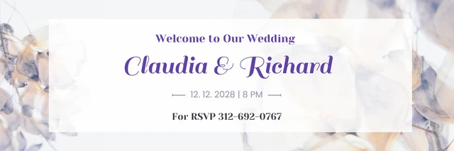 Flower Purple Wedding Banner Template