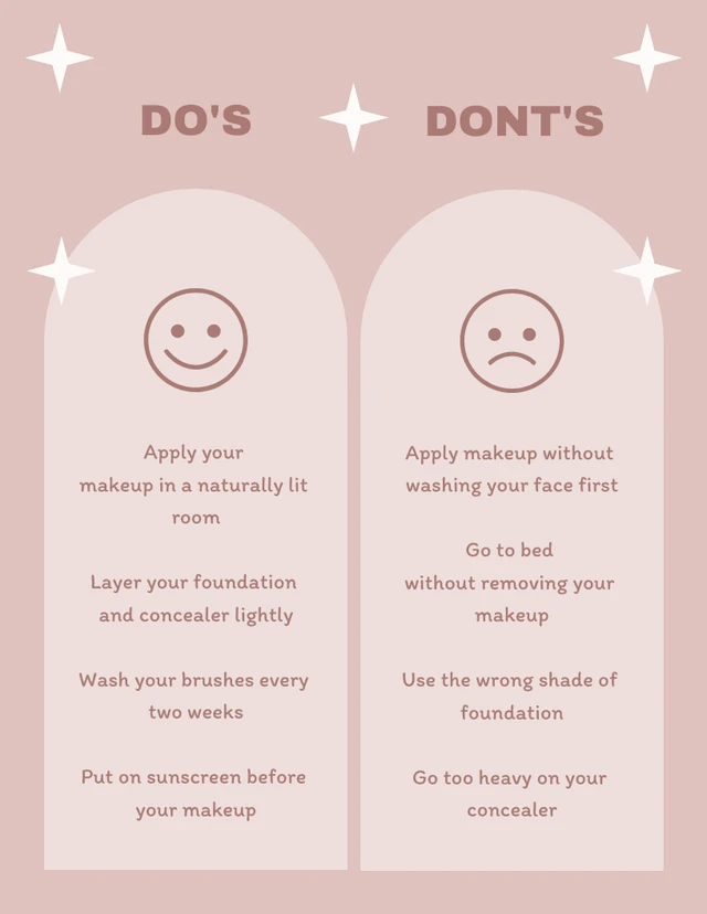 Pink Simple Modern Sparkle Do and Dont T-Chart Diagram Template