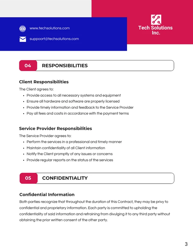 IT Maintenance Contract Template - page 3