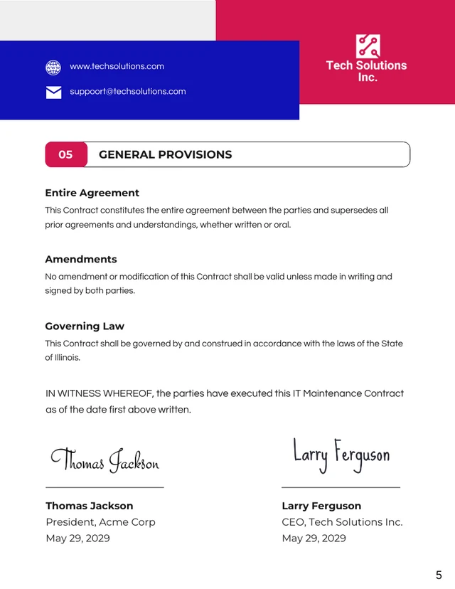 IT Maintenance Contract Template - Pagina 5