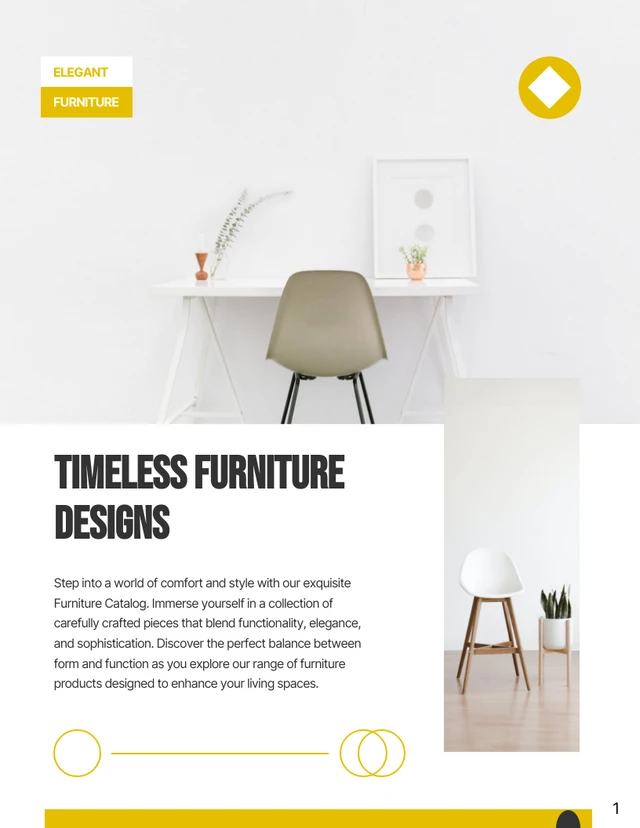 Minimalist Yellow White Furniture Product Catalog - Page 1