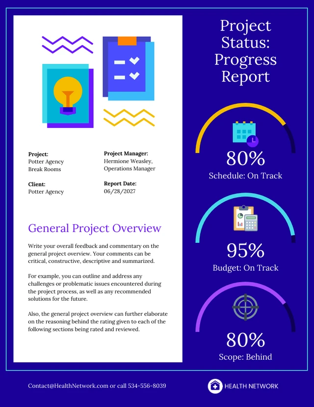 Vibrant Project Status Progress Report Template