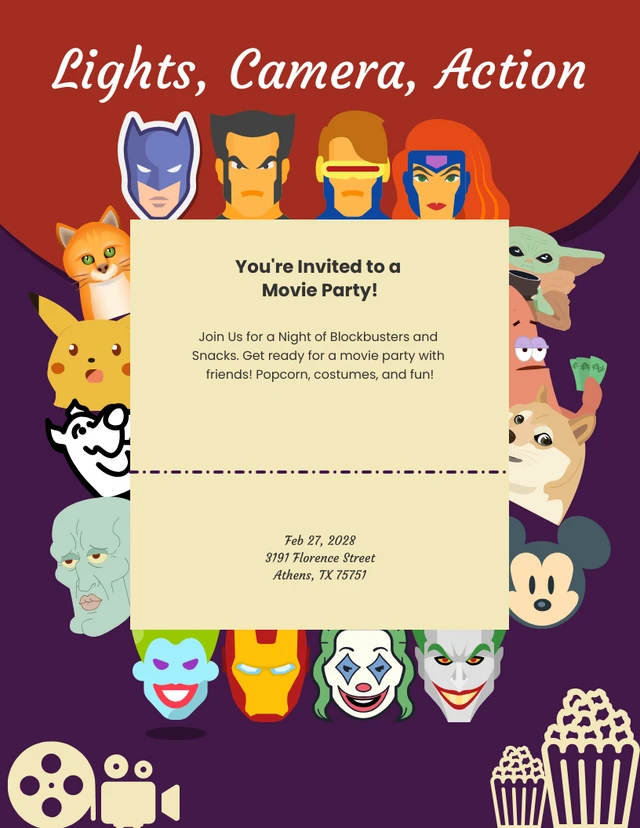 Modèle de fête des emoji d'invitation rétro