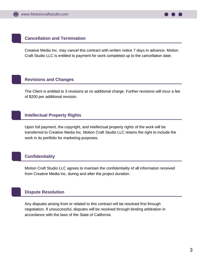 Motion Design Contract Template - page 3