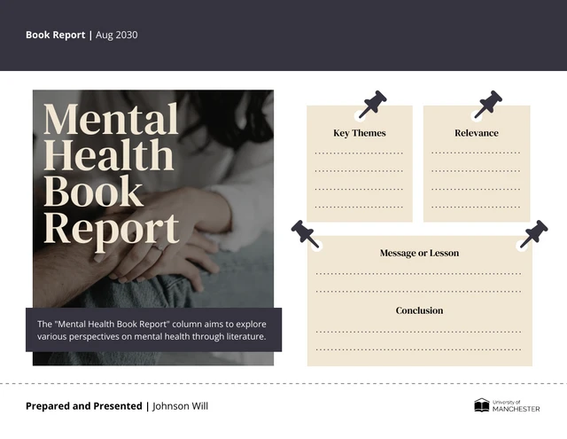 Plantilla de informe de libro de salud mental