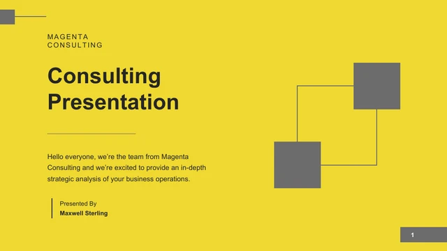 Minimalist Modern Yellow White Black Consulting Presentation - Seite 1