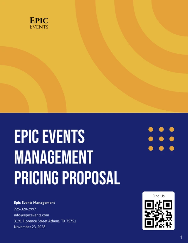 Event Pricing Proposals - Page 1
