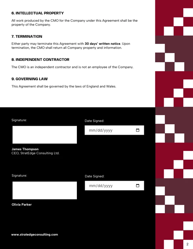 Fractional CMO Contract Template - Página 2
