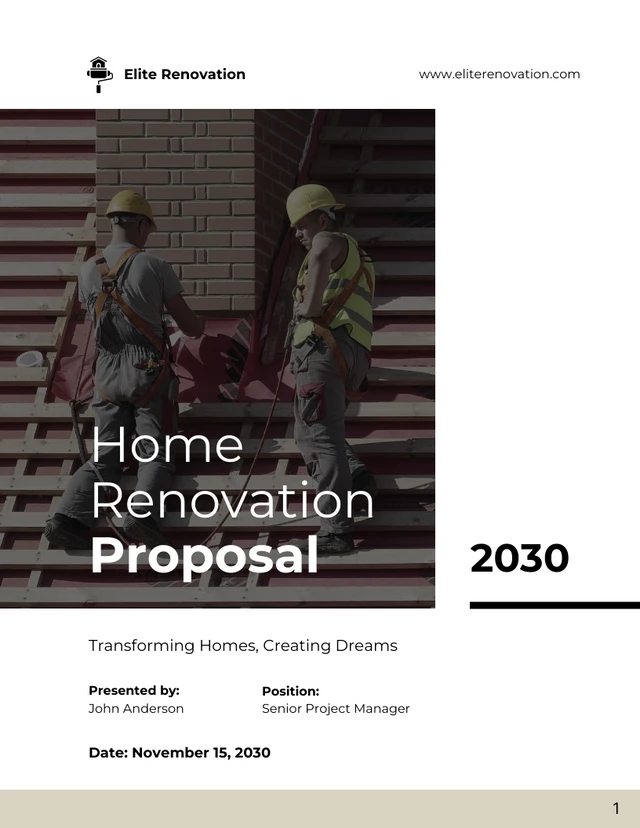Home Renovation Proposals - Page 1