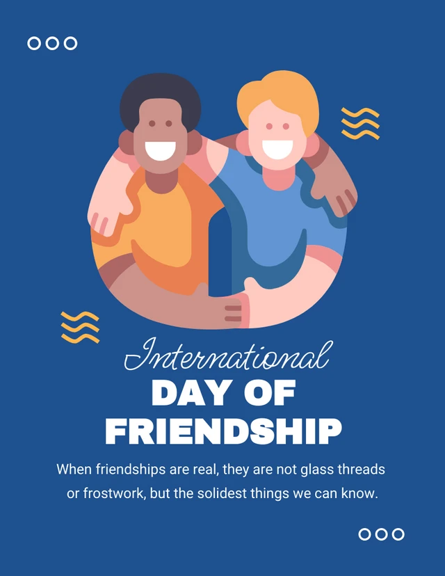 Navy Simple Illustration International Day Of Friendship Poster Template