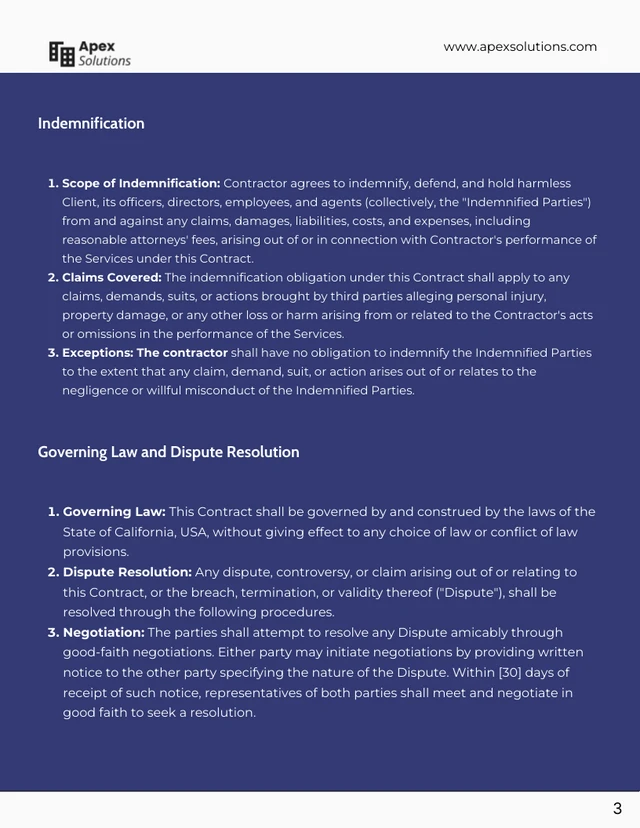 Employment Contract Template - page 3