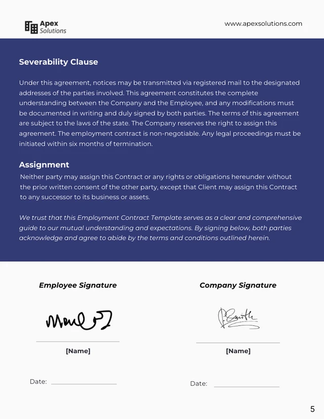 Employment Contract Template - Page 5