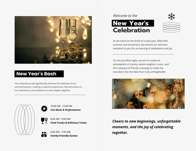 Themed New Year's Bash Half-Fold Brochure - Page 2
