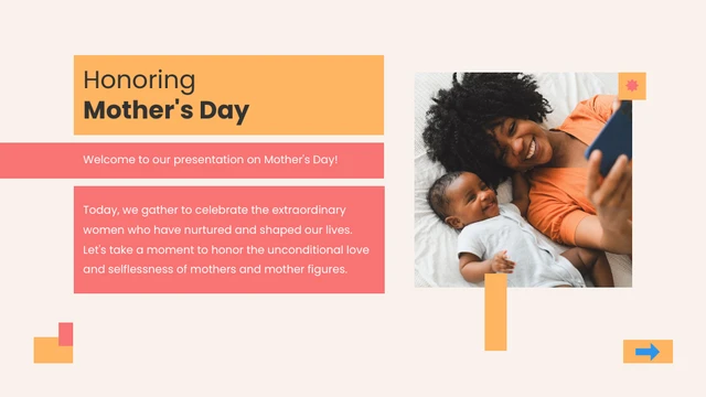 Simple Pastel and Orange Mother's Day Presentation - Pagina 1