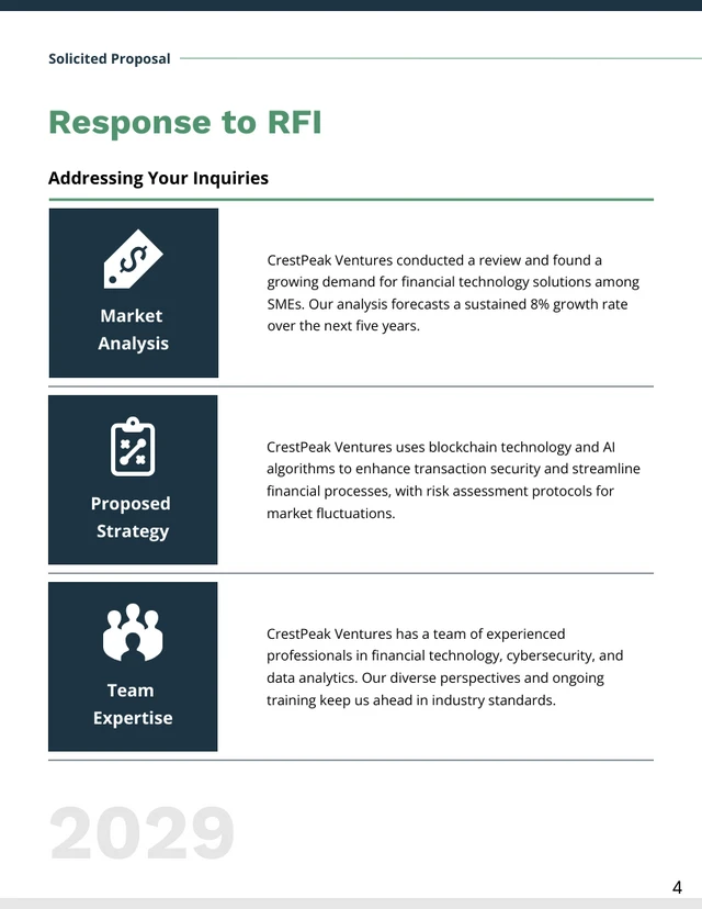 Request for Information (RFI) Response - Page 4