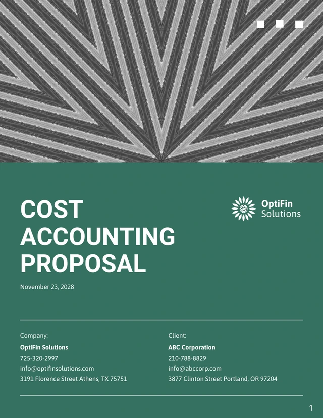 Cost Accounting Proposals - Page 1