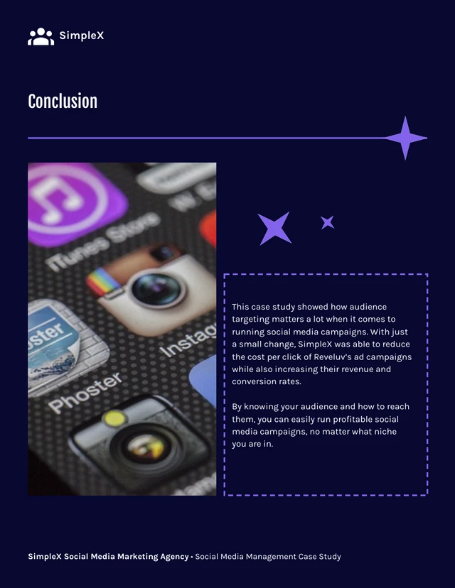 Dark Purple Social Media Management Case Study Template - Page 5