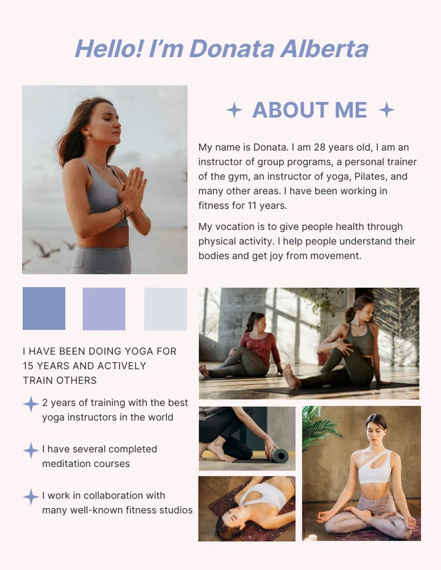Light Pink And Blue Minimalist All About Me Poster Template