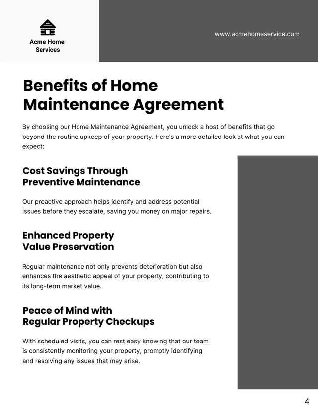 Home Maintenance Agreement Proposals - Page 4